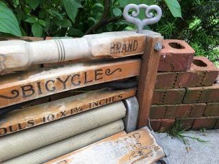 Vintage Anchor Bicycle Wood Clothes Wringer Mangle Erie Pennsylvania Patent 1898 4