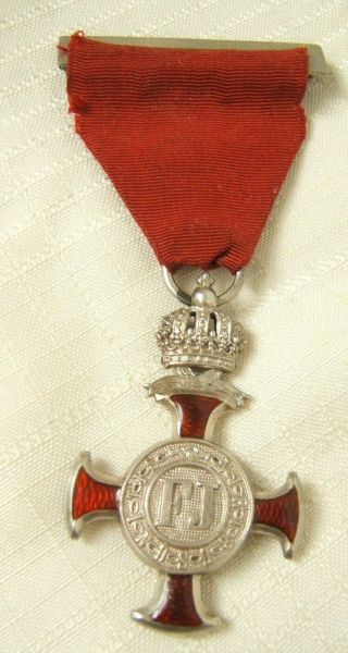 1849 Fj Austro Hungarian Military Merit Cross Crown Order Medal With Ribbon