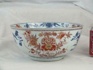 Large Kangxi 1662 - 1722 Chinese Porcelain Imari Gilt Punch Bowl