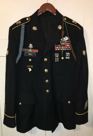 Us Army Dress Blues Uniform Coat With Insignia - Combat 101st Airborne
