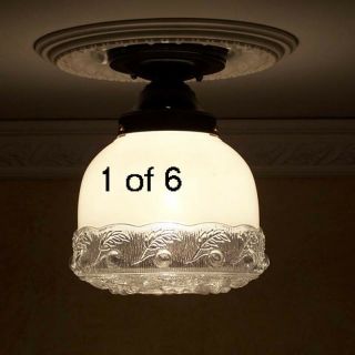 886 Vintage 30s 40s Ceiling Light Lamp Fixture Kitchen Hall Bathroom 1 Of 6