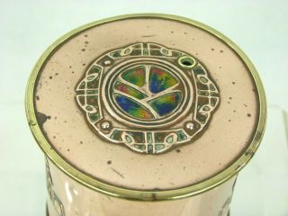 A Stunning Art Nouveau/ Arts & Crafts Copper and Enamel String Box.  Liberty & Co 3
