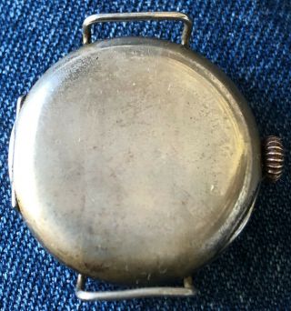 WW1 WRISTWATCH Swiss CIVIC Trench Watch w/ Leather Band Compass Antique 7