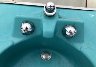 Vintage 1950’s CRANE DREXEL Sink Hardware Parts Built in Faucets Made in the USA 3