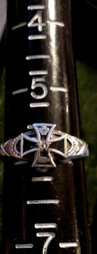 Antique GERMAN WW1 IRON CROSS RING 1914 Enamel Silver & Pendant Medal Charm OR ? 2