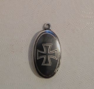 Antique GERMAN WW1 IRON CROSS RING 1914 Enamel Silver & Pendant Medal Charm OR ? 3