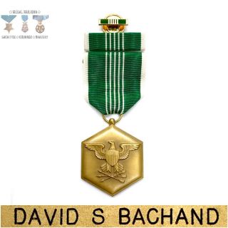 Named Korean War Us Army Commendation Medal David S Bachand Ribbon Bar Lapel Pin