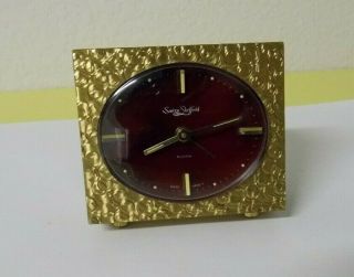 Vintage Swiza Sheffield 8 Day Desk Alarm Clock - Swiss Made