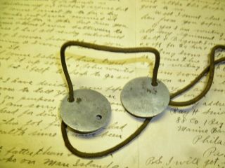 PAIR WW1 USMC DOG TAGS & LETTERS HOME RAY H.  SNIDER MARINE CORPS ID 2