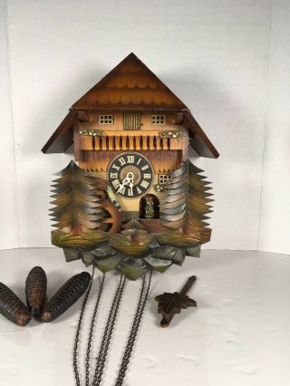 Stunning German Black Forest 8 Day Cuckoo Clock Is 1960’s