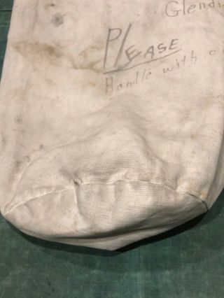 1940s WW2 Era White Cotton Canvas Army Duffel Bag Stenciled Vintage Militaria 12