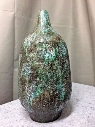For Fiona Only Mid Cent Blue Green Xxl Ceramic Lamp Base Vg 21x11 Inches