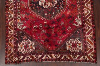 VINTAGE Geometric Tribal Persian Oriental Hand - Knotted WOOL 6x8 RED Area Rug 5