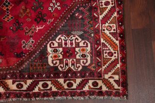 VINTAGE Geometric Tribal Persian Oriental Hand - Knotted WOOL 6x8 RED Area Rug 6