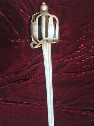 18th c.  American revolution era Scottish basket hilt back sword broadsword 3