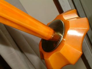 ORANGE CATALIN PHENOLIC BAKELITE CHROME ART DECO LAMP LAMPE RARE ESSO SHADE 6