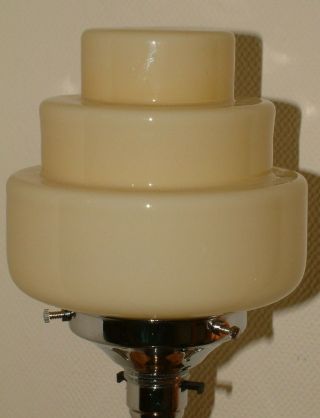 ORANGE CATALIN PHENOLIC BAKELITE CHROME ART DECO LAMP LAMPE RARE ESSO SHADE 9