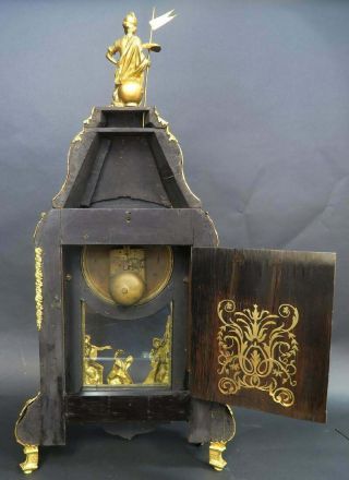 Bohemian Monumental French Antique Boulle & Figural Bronze Clock Bronze & Wood 4
