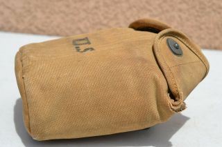 US WWI CANTEEN WEB BELT POUCH WW1 U.  S.  MILITARY RARE MAKER STAMP CAMPBELL 1918 11