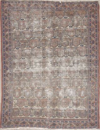Pre - 1900 Antique Worn Geometric Sirjan Persian Distressed Area Rug Oriental 5x7