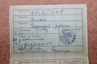 Rare WW2 German Citizen ' s British Zone  Ausweis 