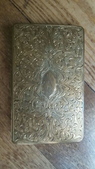 Vintage Evans Silver Cigarette Case 1940s Mermaid/ Dragon Business Card Holder 4