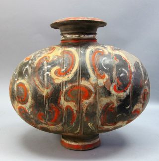 Fine 13.  5 " Ancient Chinese Han Dynasty Cocoon Vase 200 Bc - 220 Bce Antique