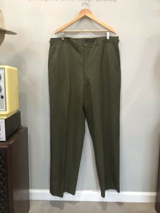 50s US ARMY M1951 OG 108 Wool Field Trousers Pants M51 Large Military OLIVE VTG 2