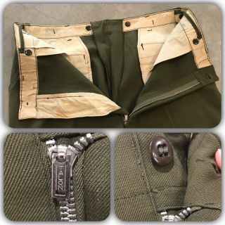 50s US ARMY M1951 OG 108 Wool Field Trousers Pants M51 Large Military OLIVE VTG 4