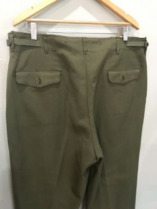 50s US ARMY M1951 OG 108 Wool Field Trousers Pants M51 Large Military OLIVE VTG 8