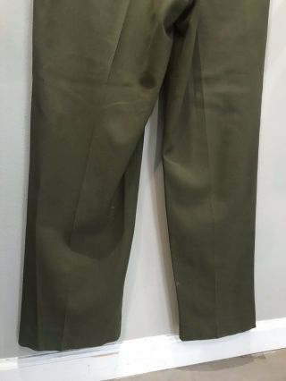 50s US ARMY M1951 OG 108 Wool Field Trousers Pants M51 Large Military OLIVE VTG 9