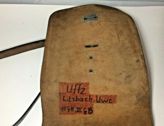 Vintage WWII GERMAN Officer Leather Field Map Case Identified Uffz Litzbach Uwe 5