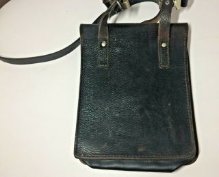 Vintage WWII GERMAN Officer Leather Field Map Case Identified Uffz Litzbach Uwe 7