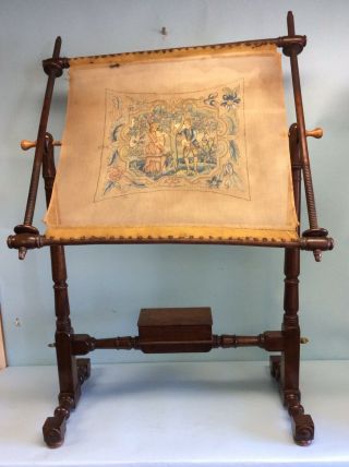 Victorian Needlepoint Pivoting Table Frame
