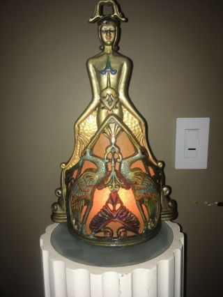 Art Deco,  Egyptian Revival,  Nude Lamp.  1920 S,  Signed A.  W.  Reiser.  Toledo Ohio,
