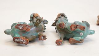 Chinese Shiwan Pottery Stoneware Foo Dogs / Lions,  Turquoise glaze 5