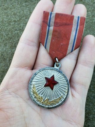 Korean War Communist Korean Chinese Star Ussr Silver Medal