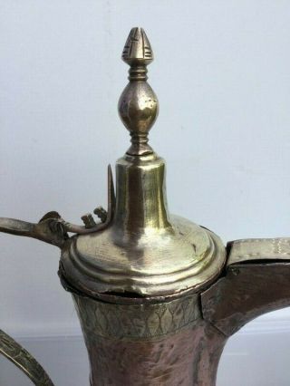 RARE very old NIZWA 44cm Antique copper brass Dallah islamic Coffee Pot Bedouin 10