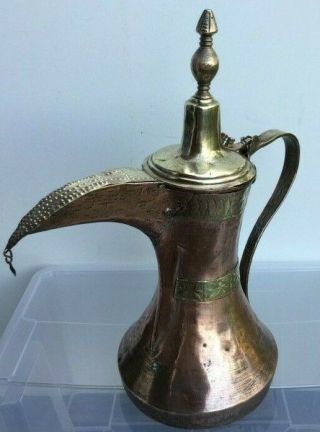 RARE very old NIZWA 44cm Antique copper brass Dallah islamic Coffee Pot Bedouin 2