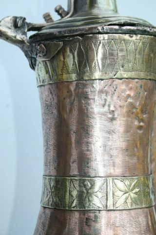 RARE very old NIZWA 44cm Antique copper brass Dallah islamic Coffee Pot Bedouin 3
