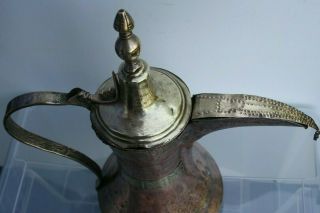 RARE very old NIZWA 44cm Antique copper brass Dallah islamic Coffee Pot Bedouin 6