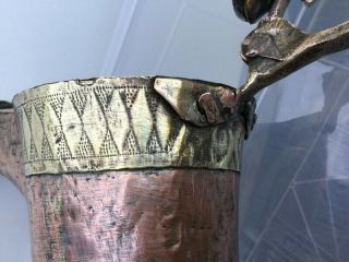RARE very old NIZWA 44cm Antique copper brass Dallah islamic Coffee Pot Bedouin 7