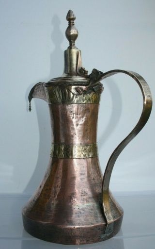 RARE very old NIZWA 44cm Antique copper brass Dallah islamic Coffee Pot Bedouin 9