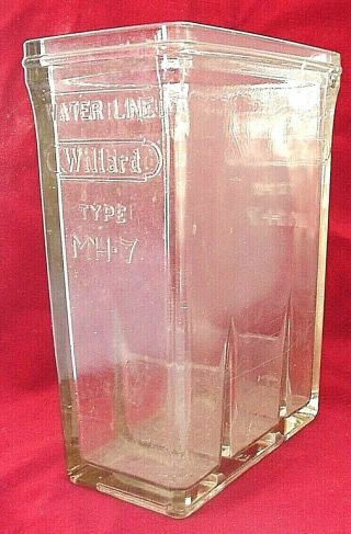 Antique Willard Type Mh - 7 Lead Acid Glass Battery Box Vintage Jar Container