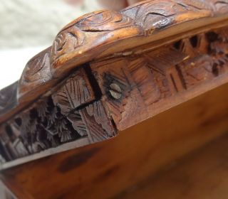 ANTIQUE CHINESE CANTON CARVED SANDALWOOD BOX 10
