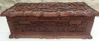 ANTIQUE CHINESE CANTON CARVED SANDALWOOD BOX 4