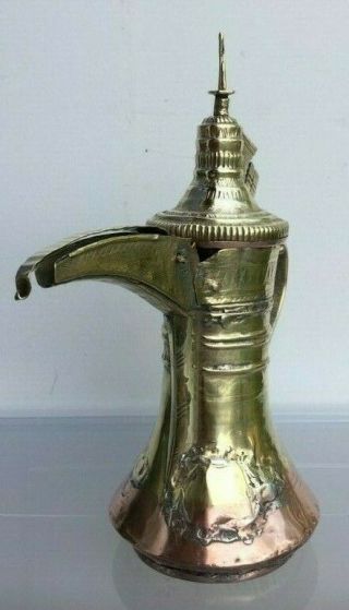 RARE very old NIZWA 29cm Antique copper brass Dallah islamic Coffee Pot Bedouin 4