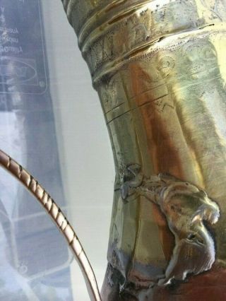 RARE very old NIZWA 29cm Antique copper brass Dallah islamic Coffee Pot Bedouin 7