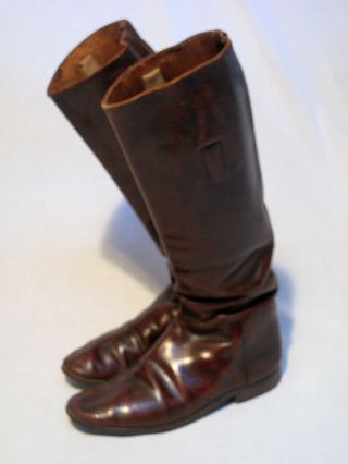 Men ' s brown riding boots,  military? 2