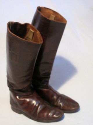 Men ' s brown riding boots,  military? 3